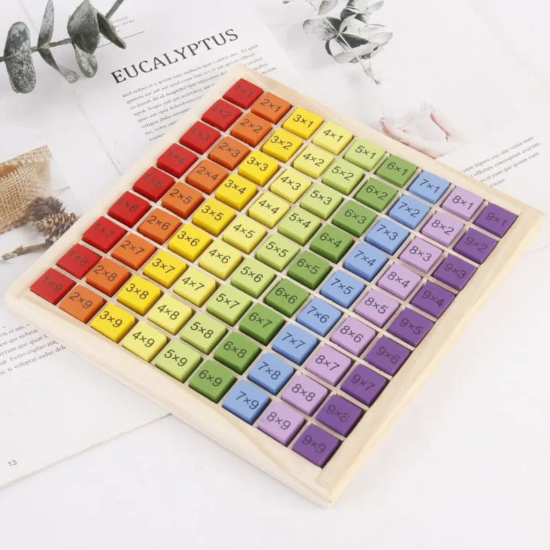 Wooden Montessori Multiplication Table Toy for Kids