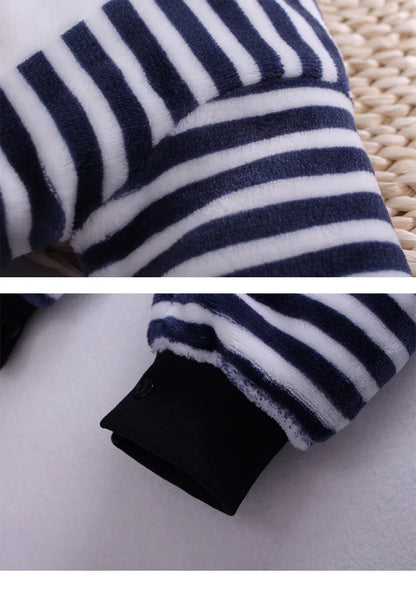 Soft Flannel Infant Jacket and Jumpsuit for Newborns 0-18 Months