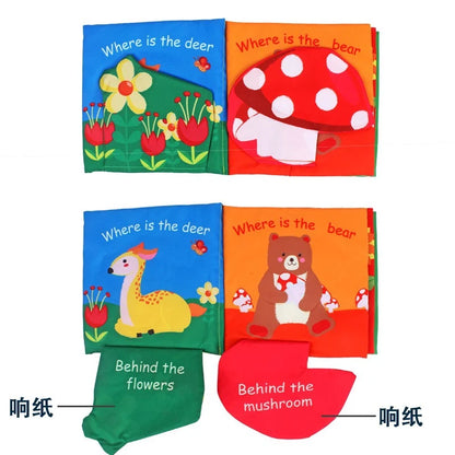 Interactive Baby Cloth Book with Sounds and Rattles