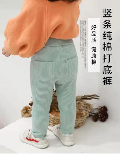 Cotton High Waist Leggings for Baby Girls and Boys