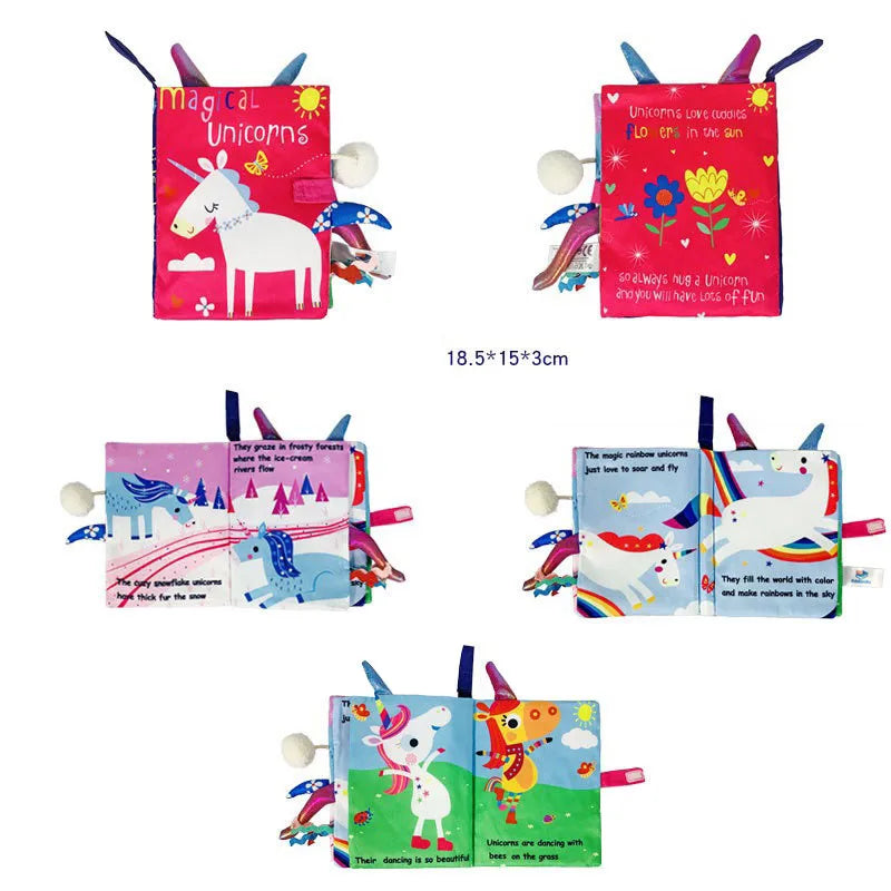 Interactive Baby Cloth Book with Sounds and Rattles