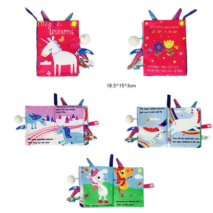 Interactive Baby Cloth Book with Sounds and Rattles