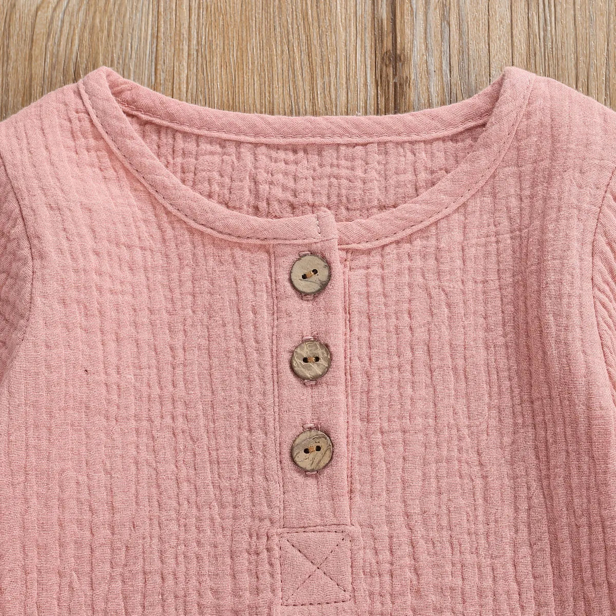 Kids Casual Cotton Linen Long Sleeve Tops & Pants Set