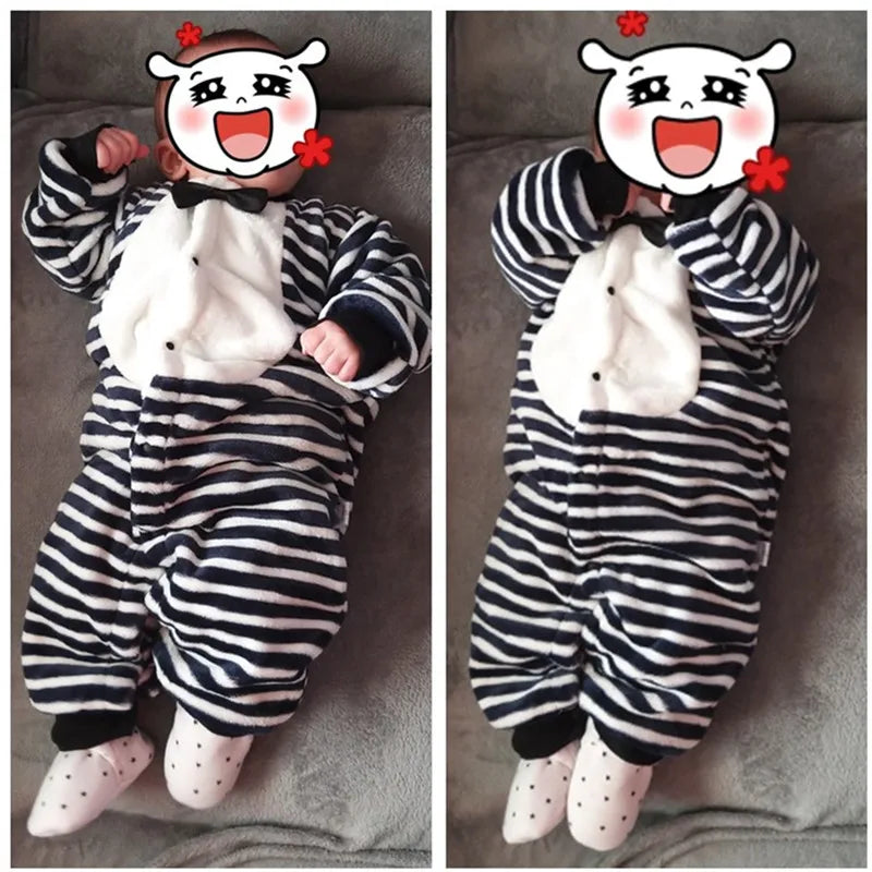 Soft Flannel Infant Jacket and Jumpsuit for Newborns 0-18 Months