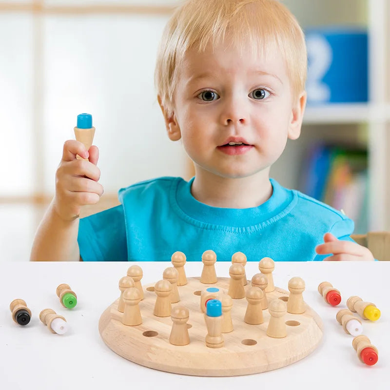 Wooden Color Matching Chess Puzzle for Kids' Learning Fun