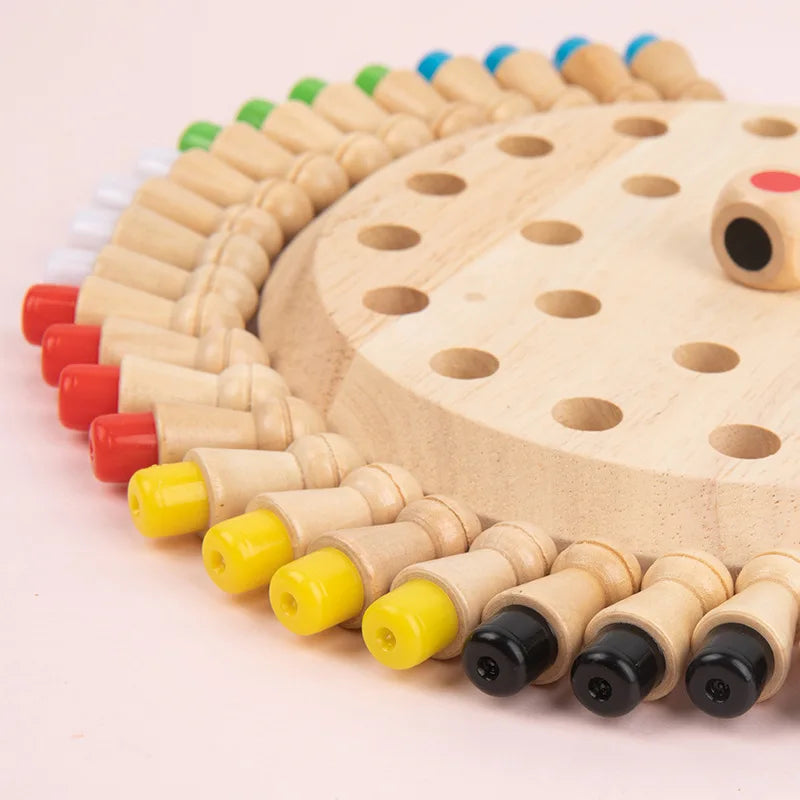 Wooden Color Matching Chess Puzzle for Kids' Learning Fun