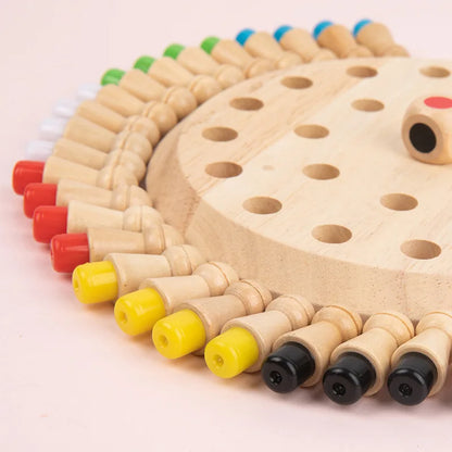 Wooden Color Matching Chess Puzzle for Kids' Learning Fun