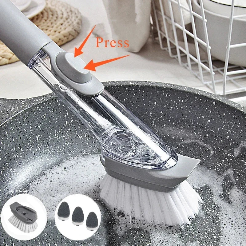 Kitchen Cleaning Brush with Soap Dispenser for Dishwashing