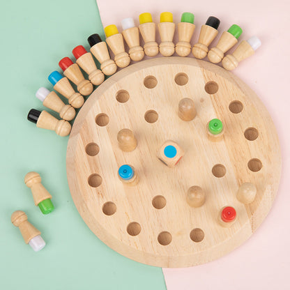 Wooden Color Matching Chess Puzzle for Kids' Learning Fun
