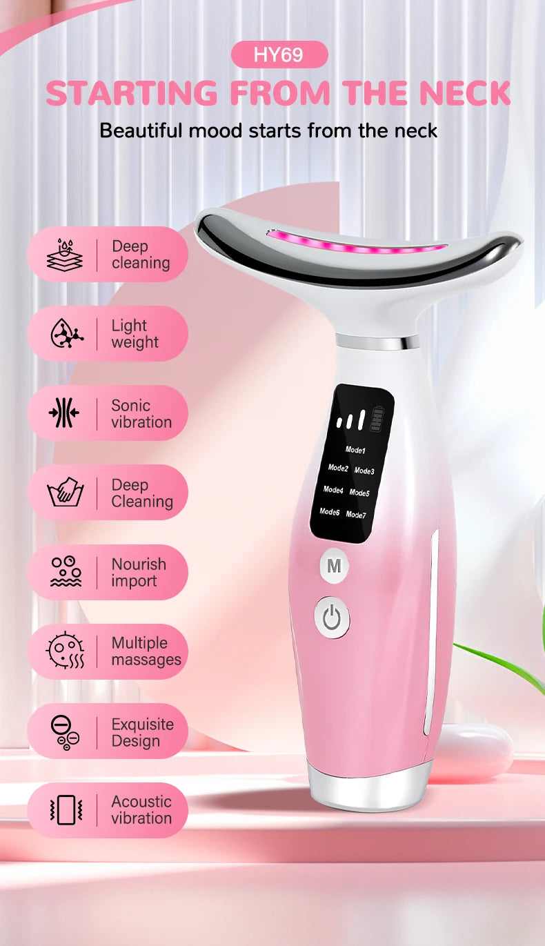 Herramienta portátil de masaje de cuello para reafirmación y relajación facial.