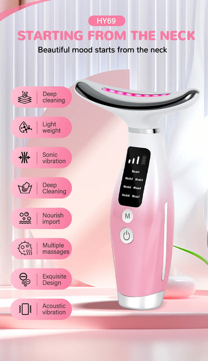 Herramienta portátil de masaje de cuello para reafirmación y relajación facial.