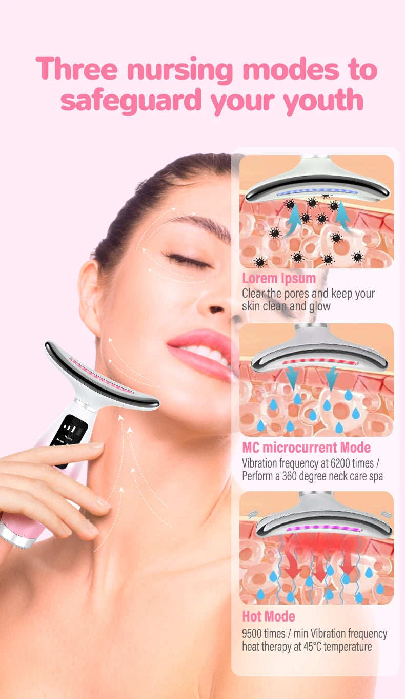 Herramienta portátil de masaje de cuello para reafirmación y relajación facial.