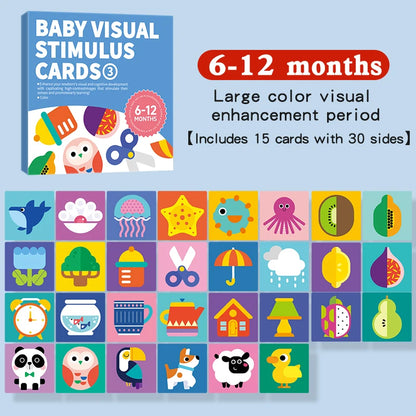 High Contrast Montessori Vision Cards for Babies 0-12 Months