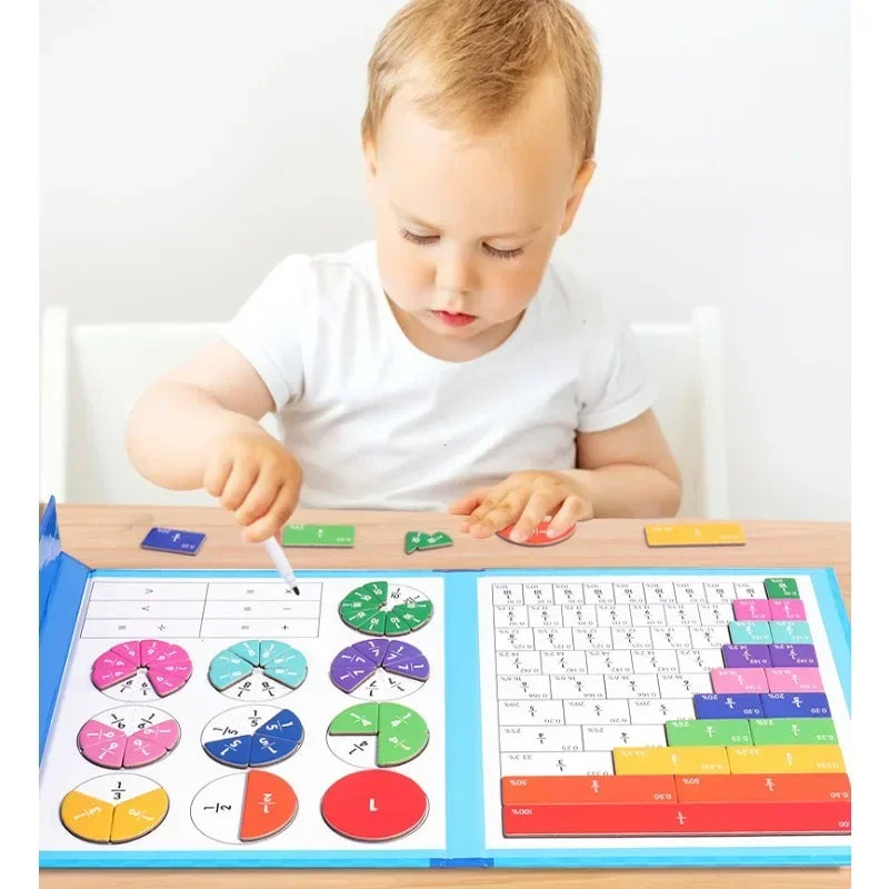 Montessori Fraction Learning Wooden Math Toy for Kids