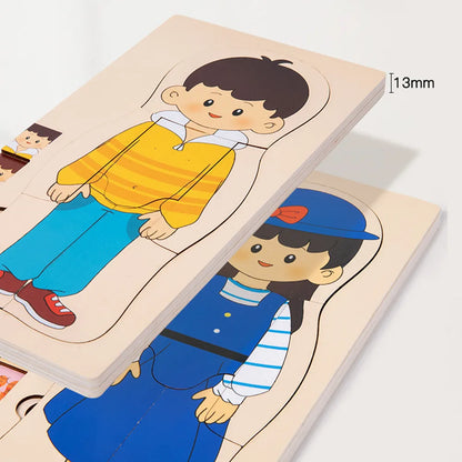 Wooden Human Body Puzzle for Kids - Educational Learning Toy