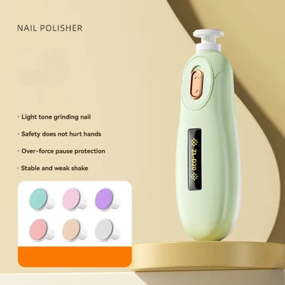 Electric Baby Nail Trimmer with 6 Grinding Heads for Infants