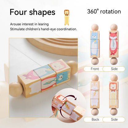 Wooden Montessori Musical Rattle Hand Bell for Babies