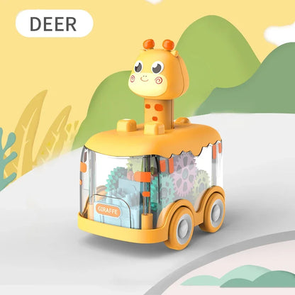 Pull Back Inertial Toy Car for Kids with Animal Design