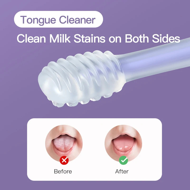 Silicone Baby Toothbrush and Tongue Cleaner with Storage Box