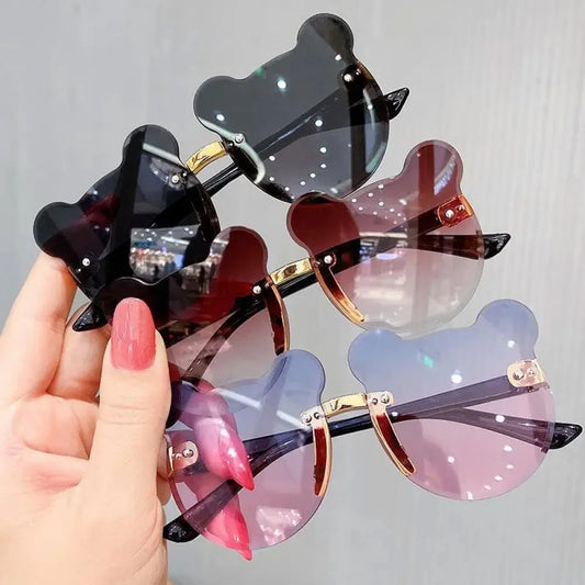 Cute Bear Ears Rimless Sunglasses for Kids