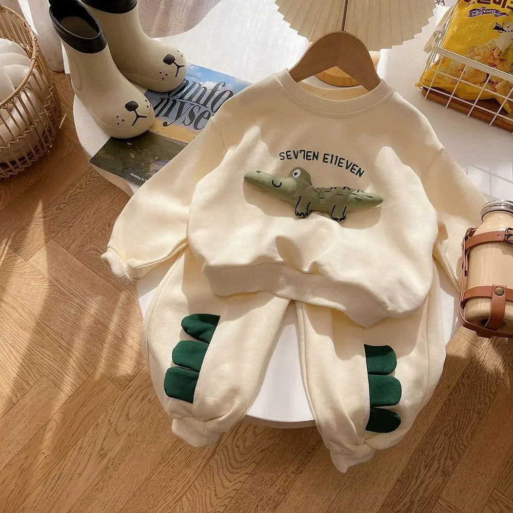 Dinosaur Hoodie and Pants Set for Toddler Boys & Girls