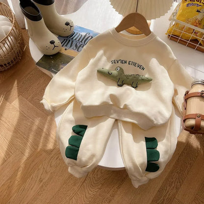 Dinosaur Hoodie and Pants Set for Toddler Boys & Girls