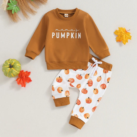 Halloween Toddler Sweatshirt and Pumpkin Pant Set