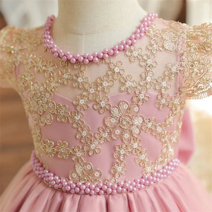 Toddler Girls Floral Embroidery Dress for Special Occasions