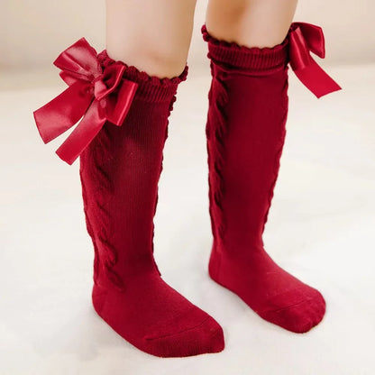 Red Bow Tie Knee High Socks for Infants and Toddlers
