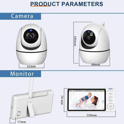 5" Wireless Video Baby Monitor with Night Vision & Two-Way Audio
