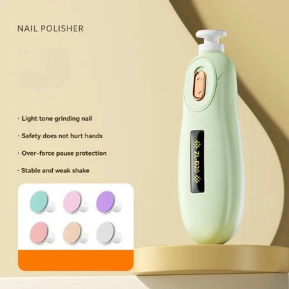 Electric Baby Nail Trimmer with 6 Grinding Heads for Infants