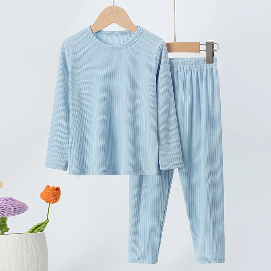 Children's 2-Piece Thermal Underwear Set for Fall/Winter