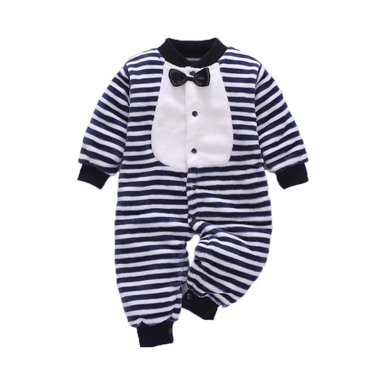 Soft Flannel Infant Jacket and Jumpsuit for Newborns 0-18 Months