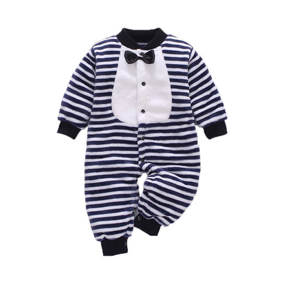 Soft Flannel Infant Jacket and Jumpsuit for Newborns 0-18 Months