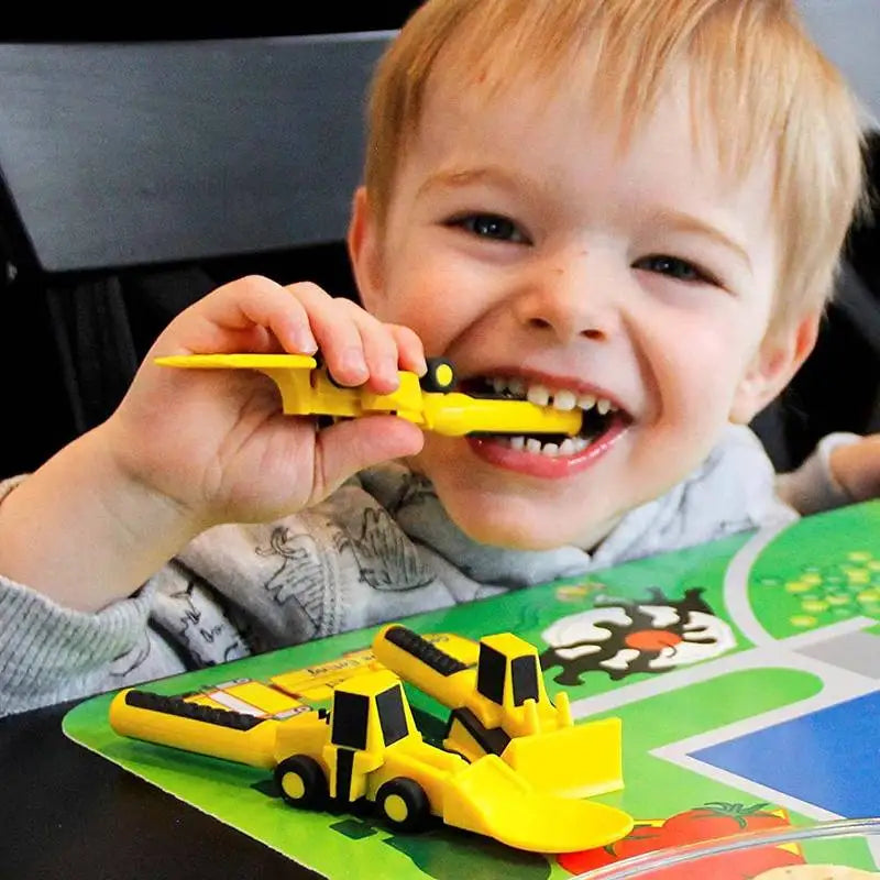 Excavator Fork and Spoon Set for Kids Mealtime Fun
