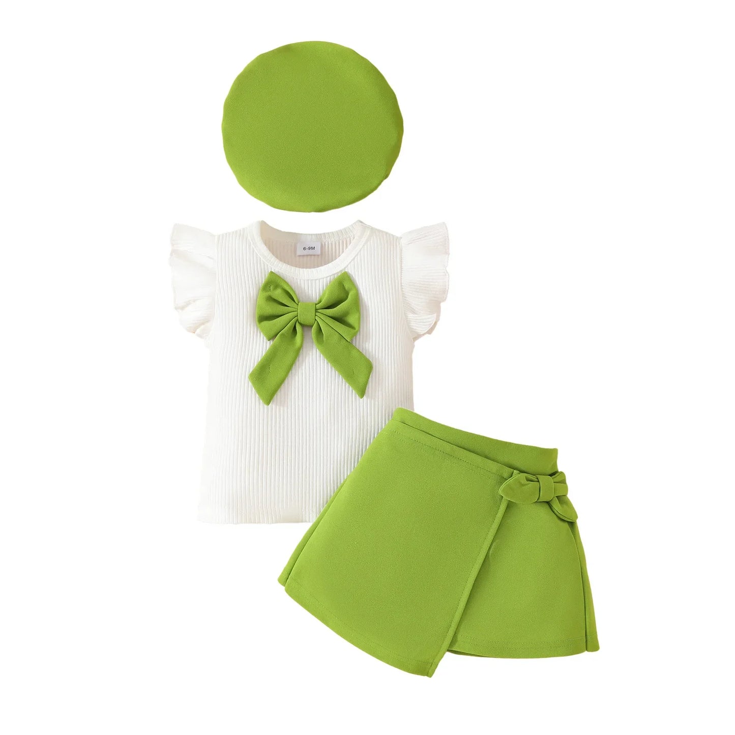 Toddler Girls Christmas Outfit Set with Bow Top and Skirt