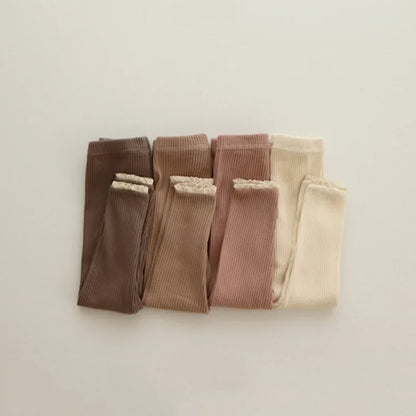 Ribbed Lace Leggings for Toddler Girls and Boys