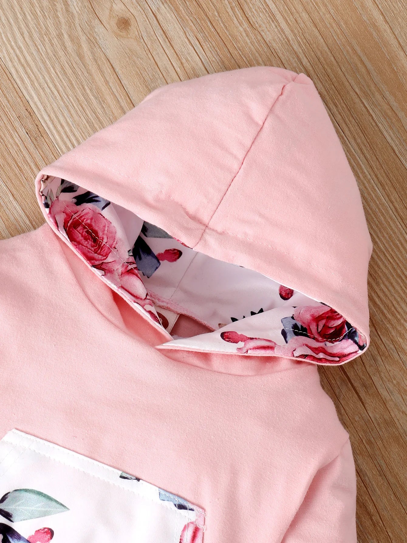 3PCS Baby Girl Floral Hooded Set with Headband 0-18 Months
