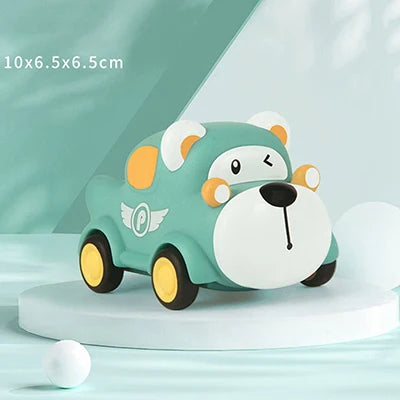 Soft Rubber Push and Go Cars for Infants 6-12 Months