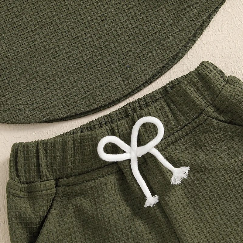 Baby Boy Autumn 2PCS Hooded Outfit with Drawstring Pants