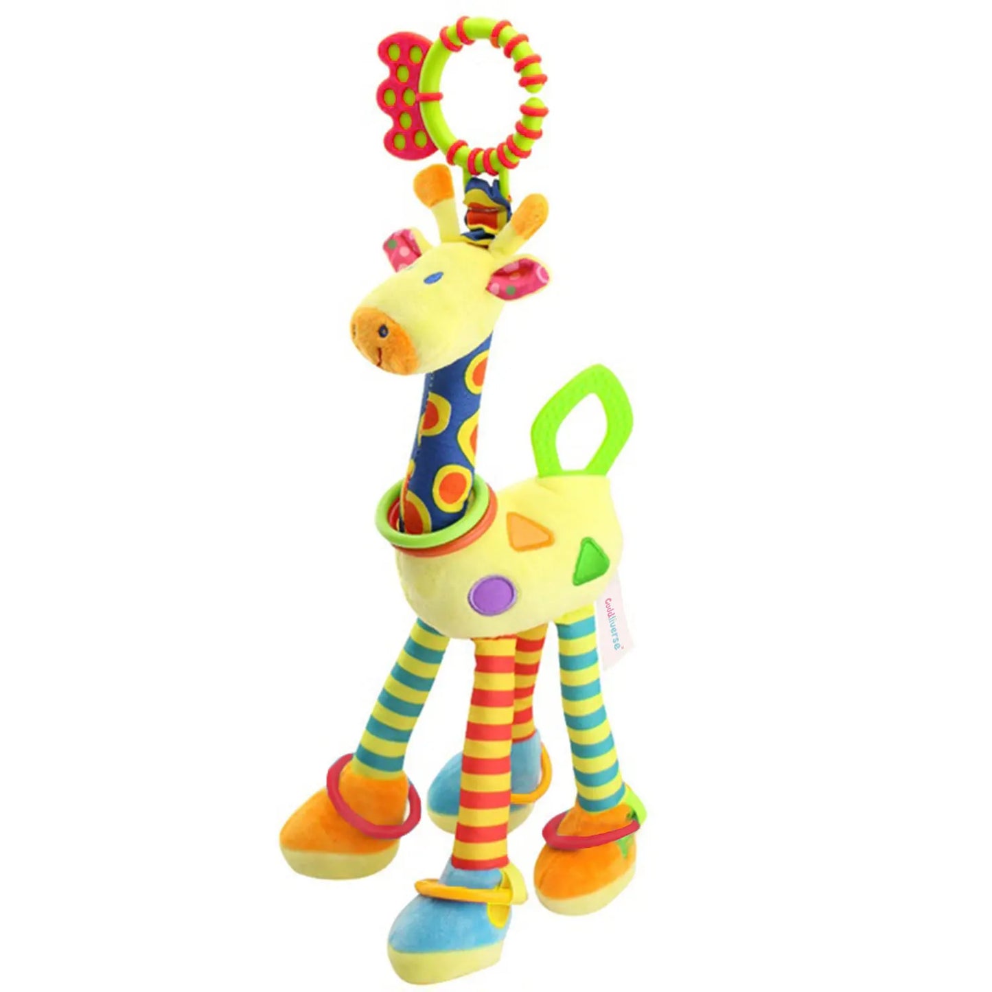 Baby Rattle Teether Toy with Music and Grip Training Giraffe