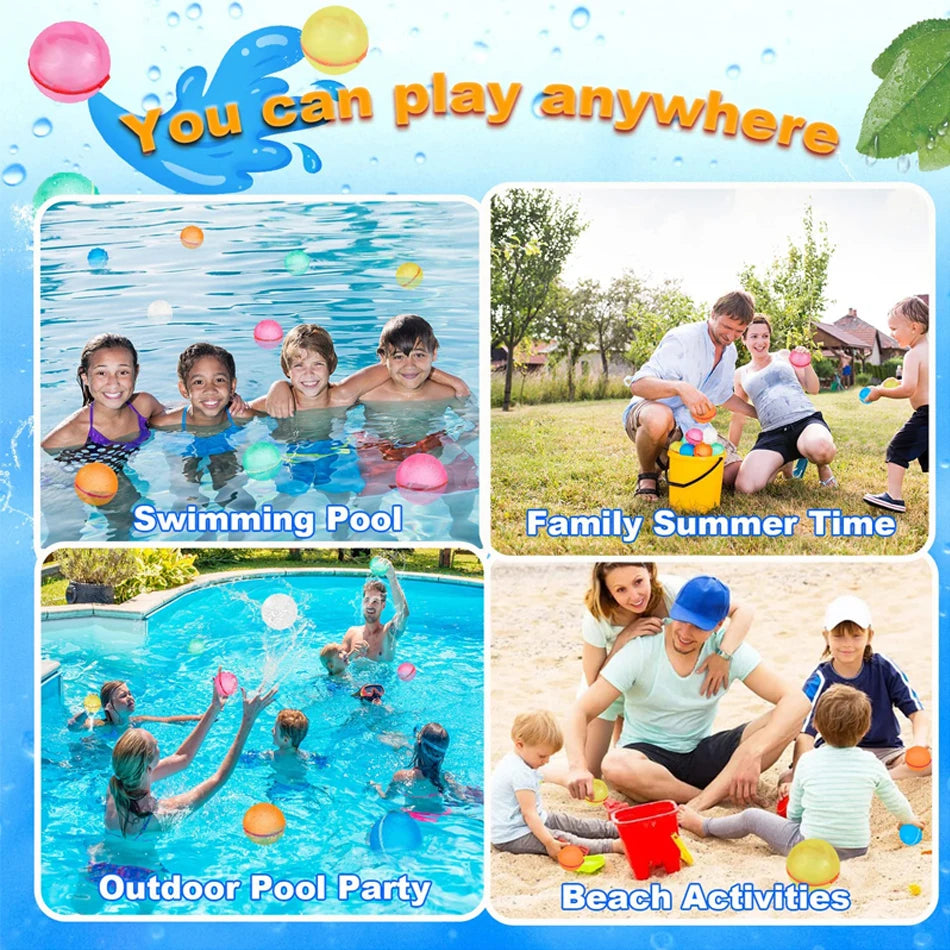 Reusable 6.5cm Water Balls with Magnetic Closure для Summer Fun