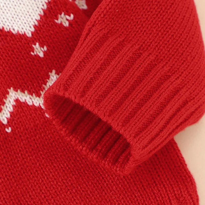 Red Christmas Knit Sweater for Newborns 0-18 Months