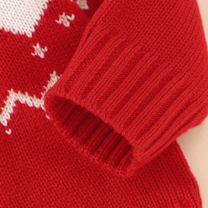 Red Christmas Knit Sweater for Newborns 0-18 Months