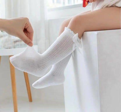 Red Bow Tie Knee High Socks for Infants and Toddlers