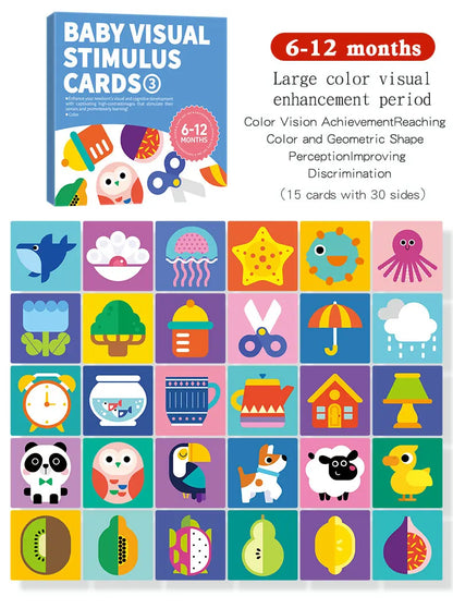 High Contrast Montessori Vision Cards for Babies 0-12 Months