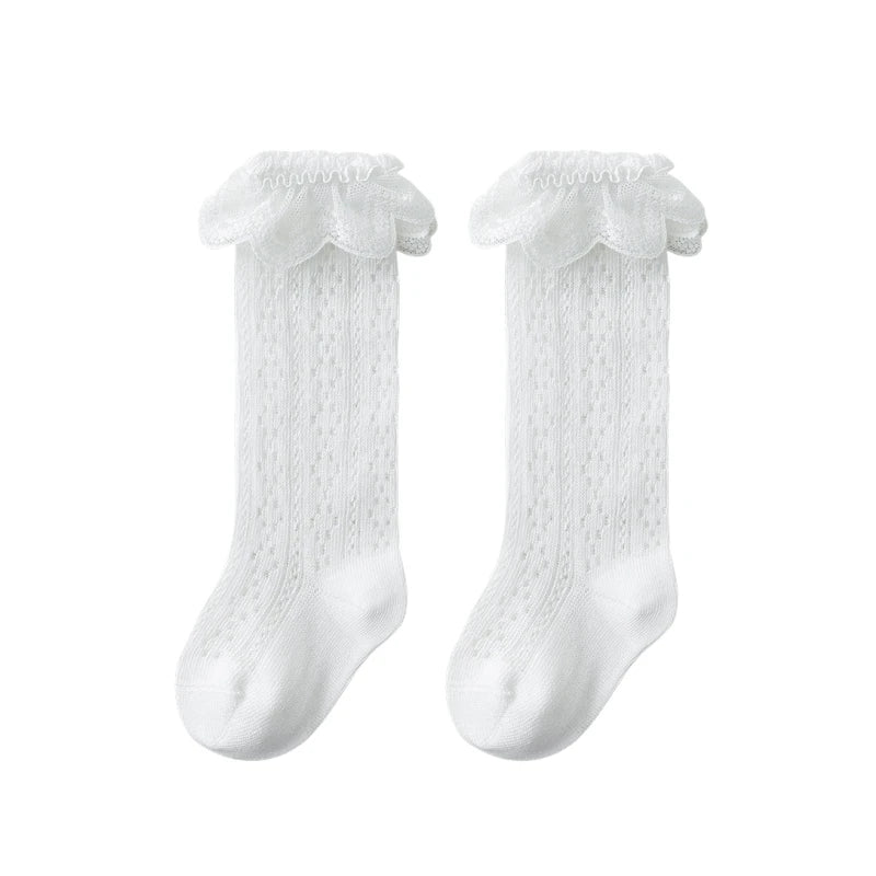 Cute Toddler Knee High Lace Bow Socks for Summer 0-3Y