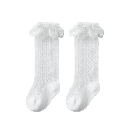 Cute Toddler Knee High Lace Bow Socks for Summer 0-3Y