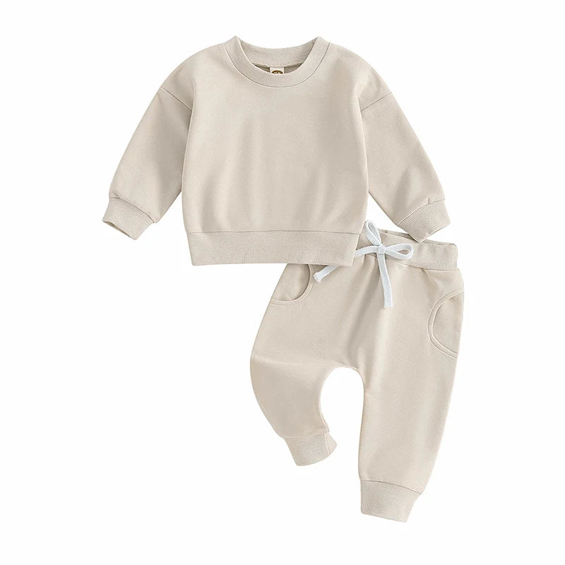 Newborn Long Sleeve Sweatshirt and Pants Set for Fall