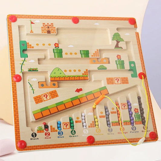 Magnetic Color and Number Maze Educational Toy for Kids